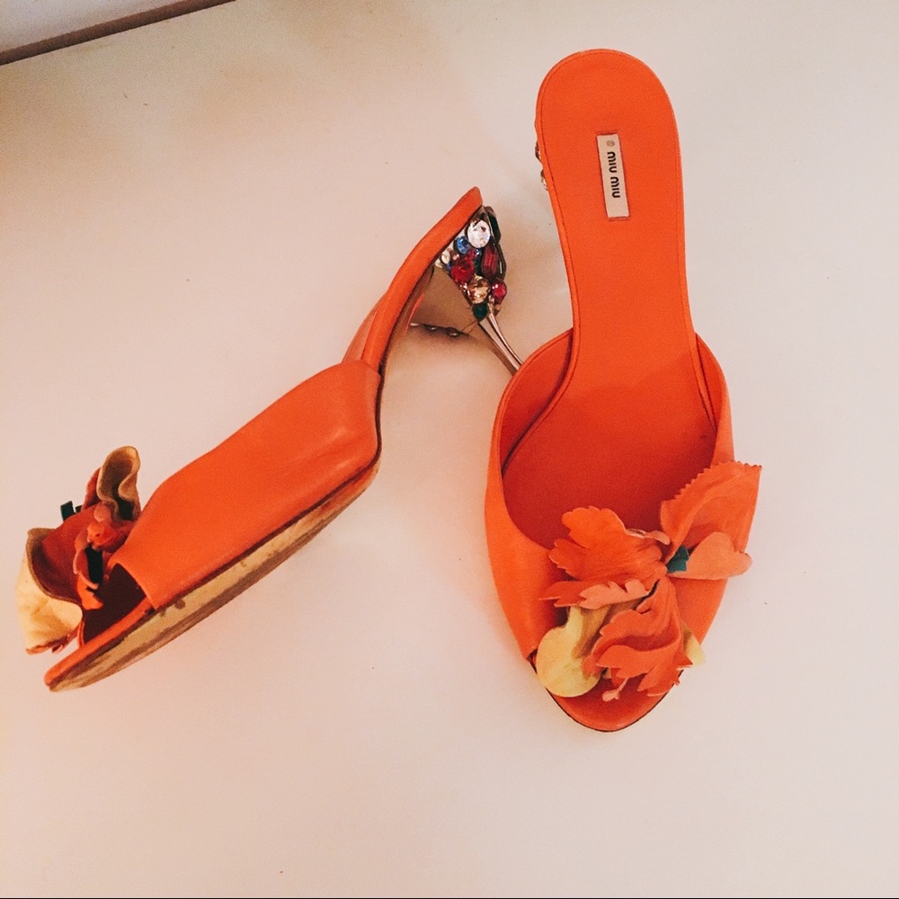 Authentic Miu Miu Bejeweled Sandals, Size 37.5